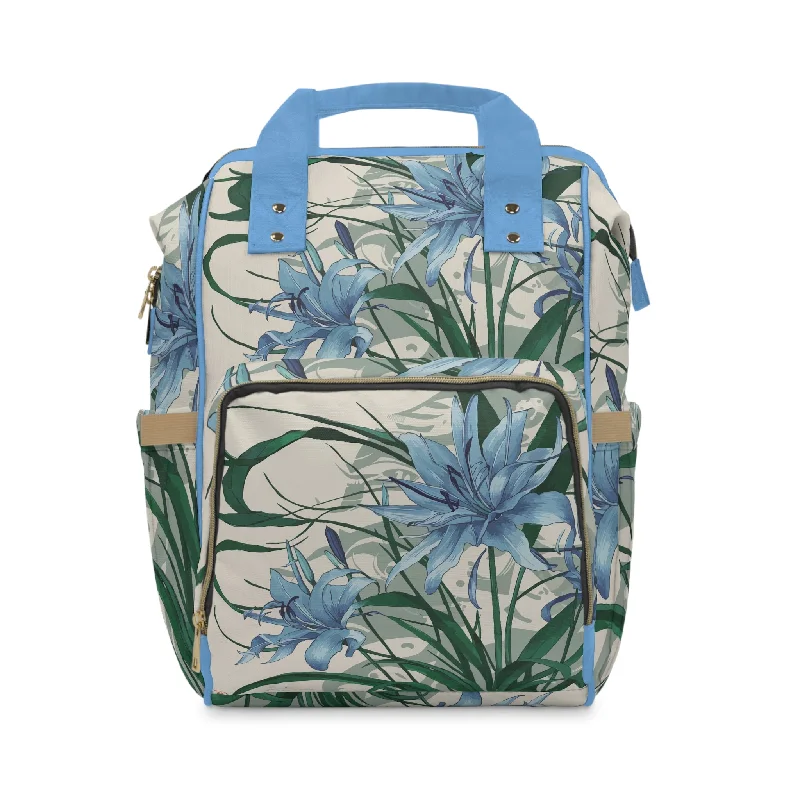 Diaper Backpack - Blue African Lily