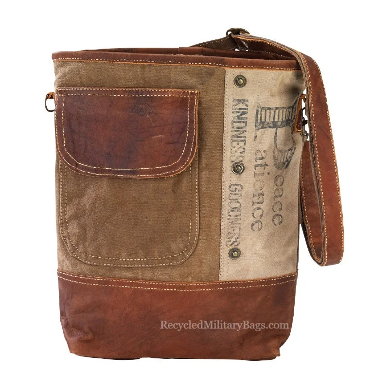 The Original Peace and Patience Sustainable Canvas Crossbody Bag