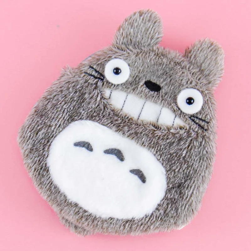 women's wallet with spacious cash slot -My Neighbor Totoro Furry Coin Purse - Totoro