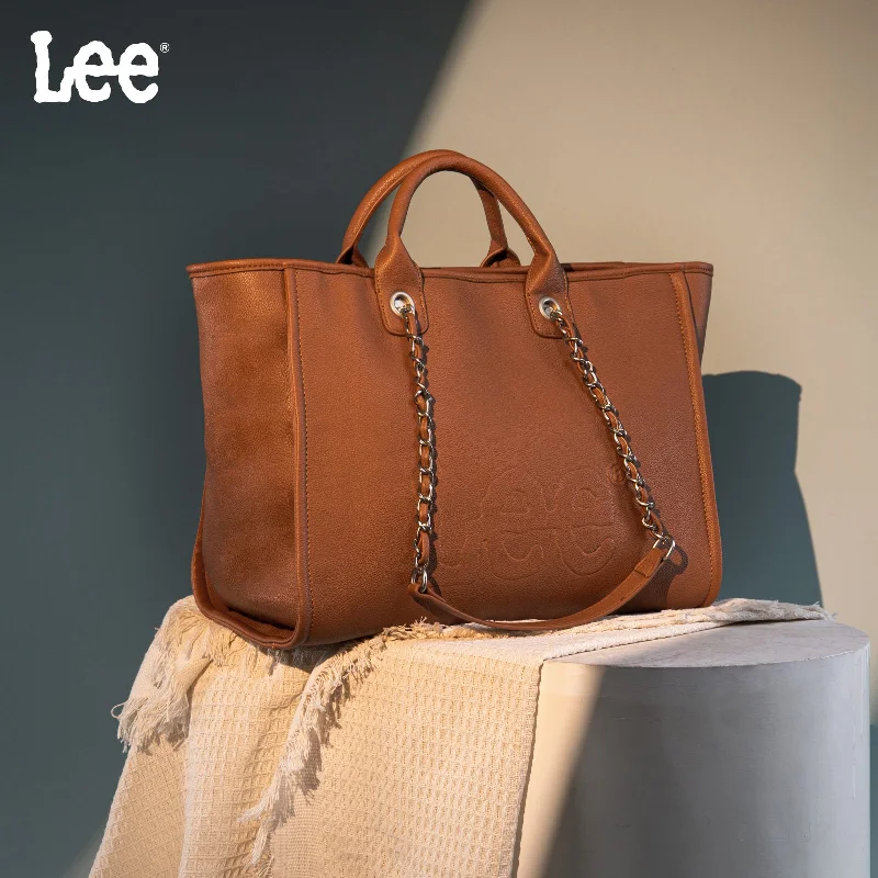 women's handbag with structured frame -LEE46-345  LEE Top Handle/Chain Strap Wide Tote