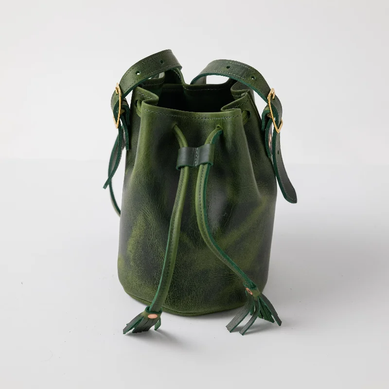 women's bucket bag with gold accents -Green Cheaha Bucket Bag