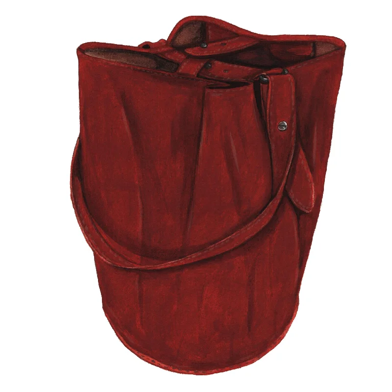 women's bucket bag with smooth finish -Italian Suede Bucket Bag