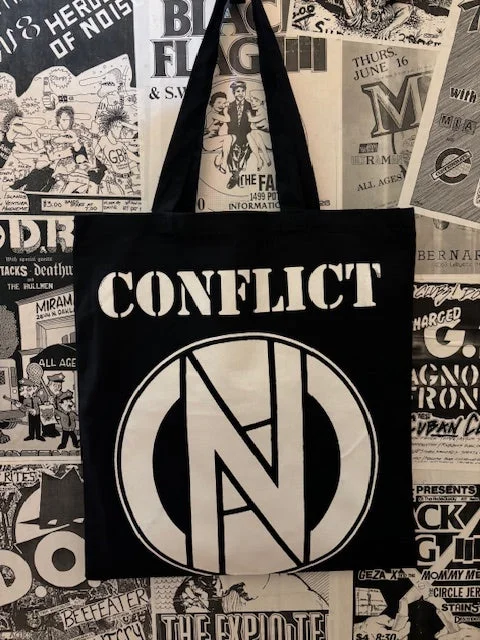 women's tote bag for weekend styling -Conflict Logo Tote Bag