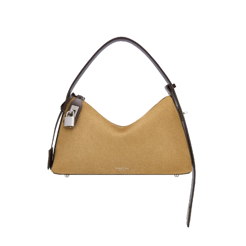 women's dumpling bag with chic flap closure -Silver Suede Hobo Bag