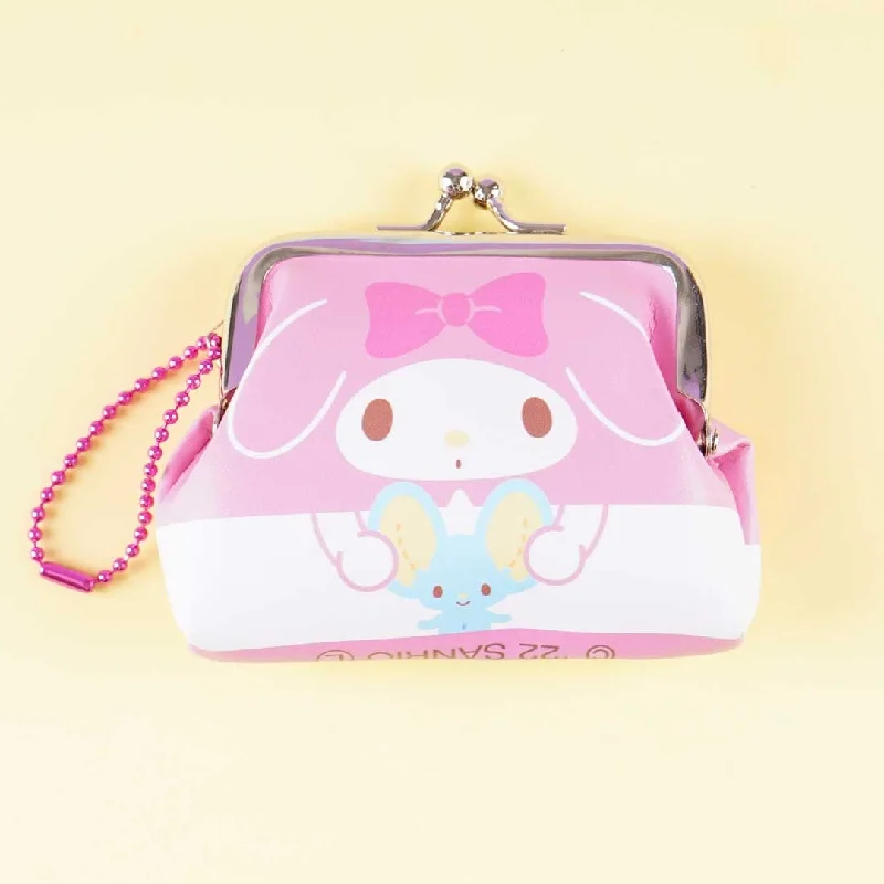 women's wallet with minimalistic finish -My Melody Friend Hug Clasp Coin Purse