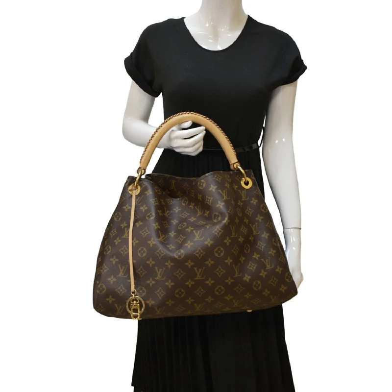 women's dumpling bag with crossbody strap -LOUIS VUITTON  Artsy MM Monogram Canvas Hobo Bag Brown