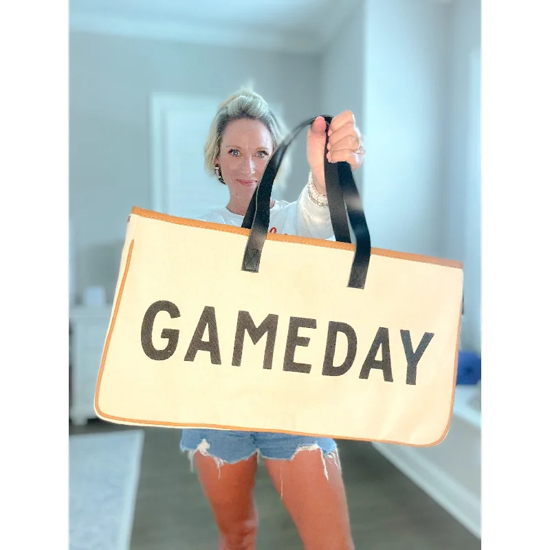 women's tote bag with simple elegance -Game Day Canvas Tote