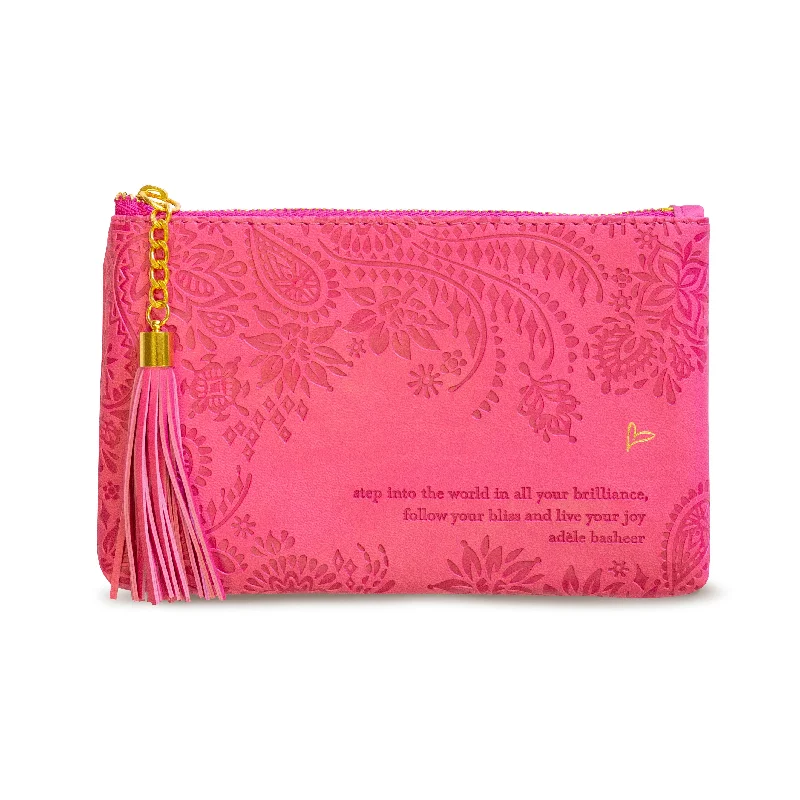 women's wallet with roomy interior -Follow Your Bliss Essentials Purse - Persian Pink