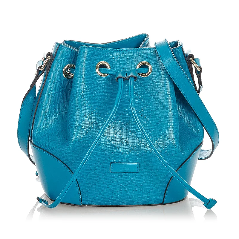 women's bucket bag with effortlessly chic appeal -Gucci Diamante Bright Leather Bucket Bag