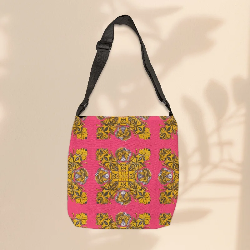 women's tote bag with colorful patterns -Adjustable Tote Bag  - Symmetry