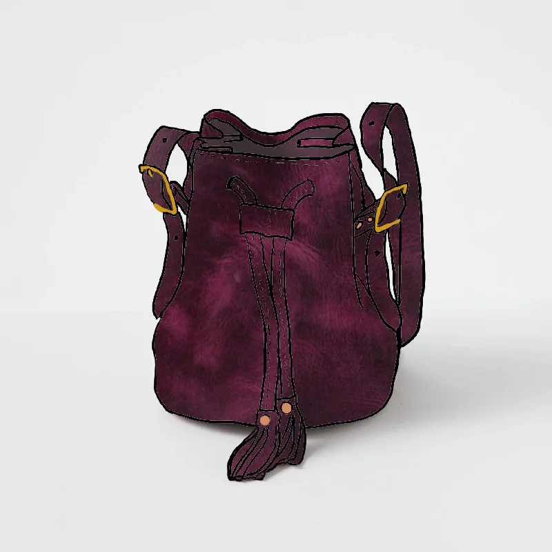 women's bucket bag with adjustable strap -Purple Cheaha Bucket Bag