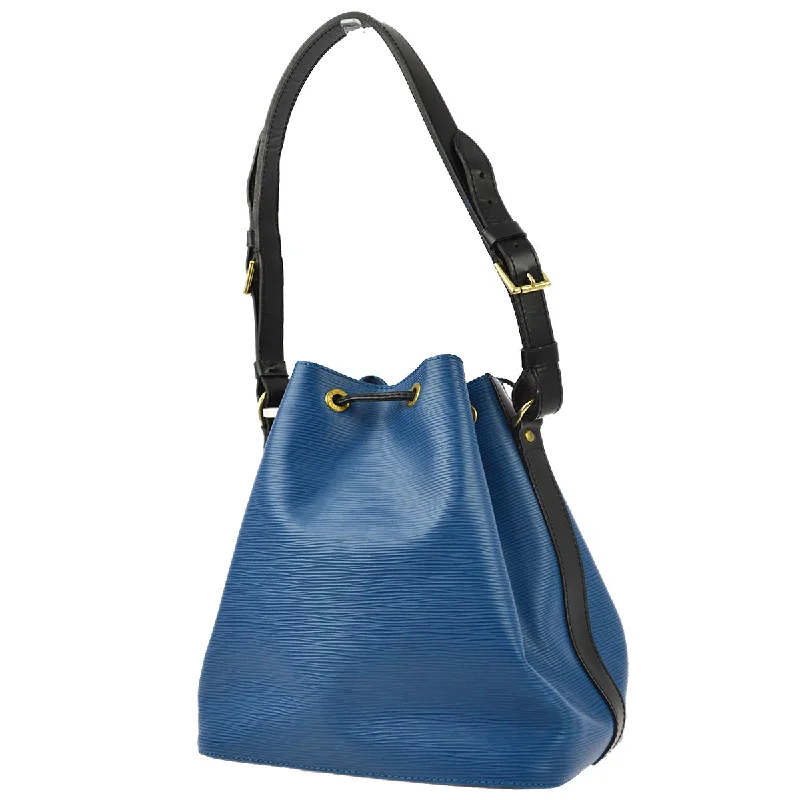 women's bucket bag with smooth leather -Louis Vuitton 1995 Blue Epi Petite Noe Bucket M44152