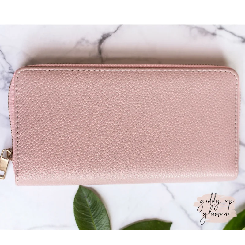 women's wallet with multiple colors -Blush Pink Zip-Around Wallet