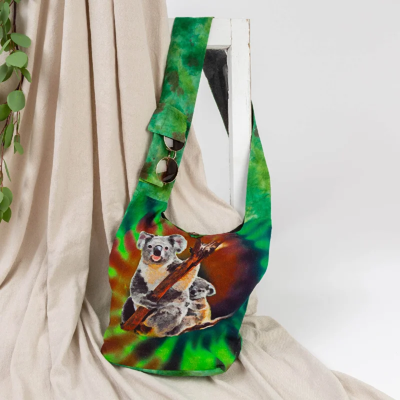 women's dumpling bag with structured bottom -Koala Tie-Dye Hobo Bag