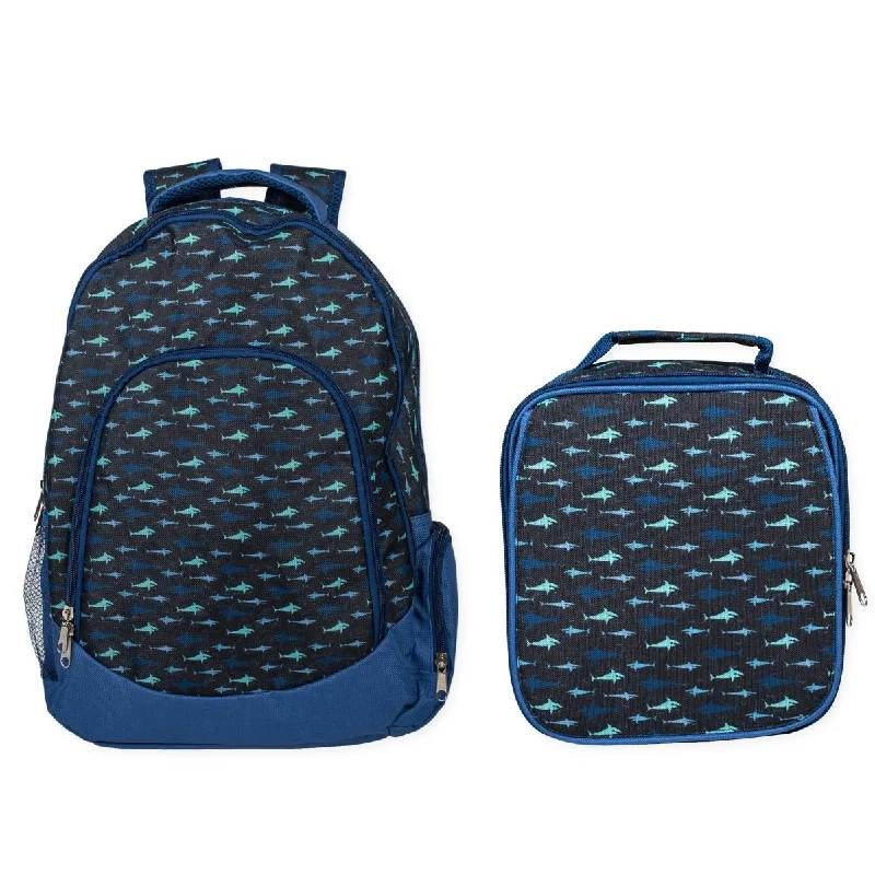 Shark Pattern Backpack & Lunchbag Set