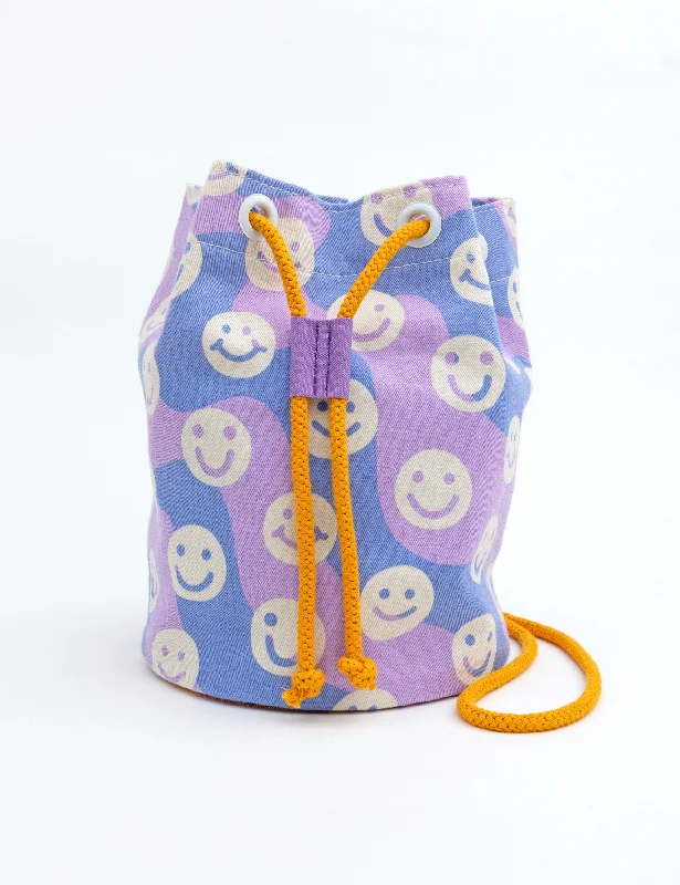 women's bucket bag with clean lines -Purple Smappy Bucket Bag