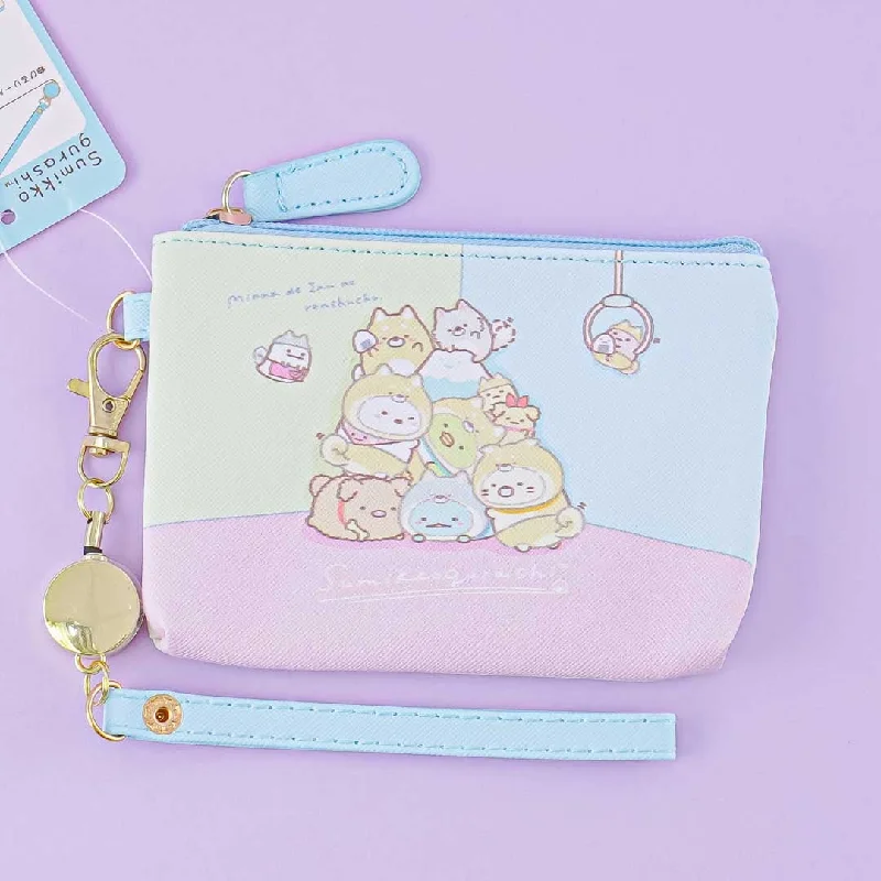 women's wallet with elegant leather finish -Sumikko Gurashi Dress Up Striped Purse With Pass Compartment