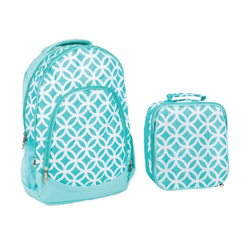 Diamond Pattern Backpack & Lunchbag Set