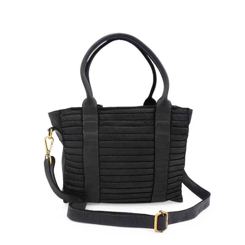 women's tote bag with fashion-forward materials -Milan Tote in Black