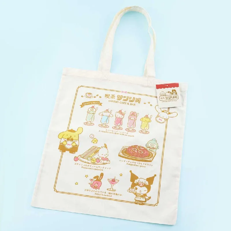 women's tote bag with extra-large compartments -Sanrio Characters Café & Bar Menu Tote Bag