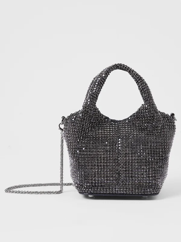 women's bucket bag with interior pocket -Diamante Bucket Bag